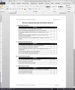 MP1010-2 Stakeholder ANalysis Review Checklist