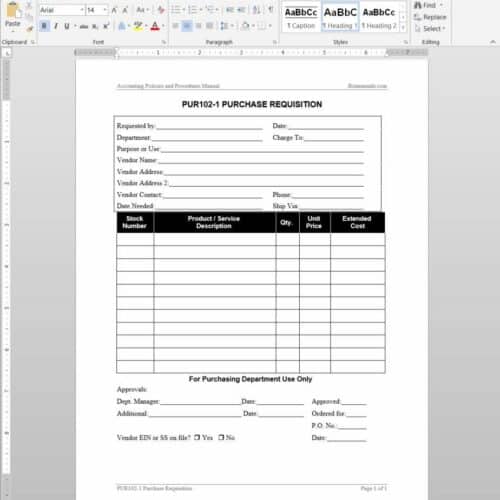 Purchase Requisition Template