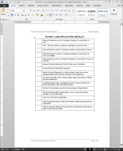 Loan Application Checklist RC1030-1