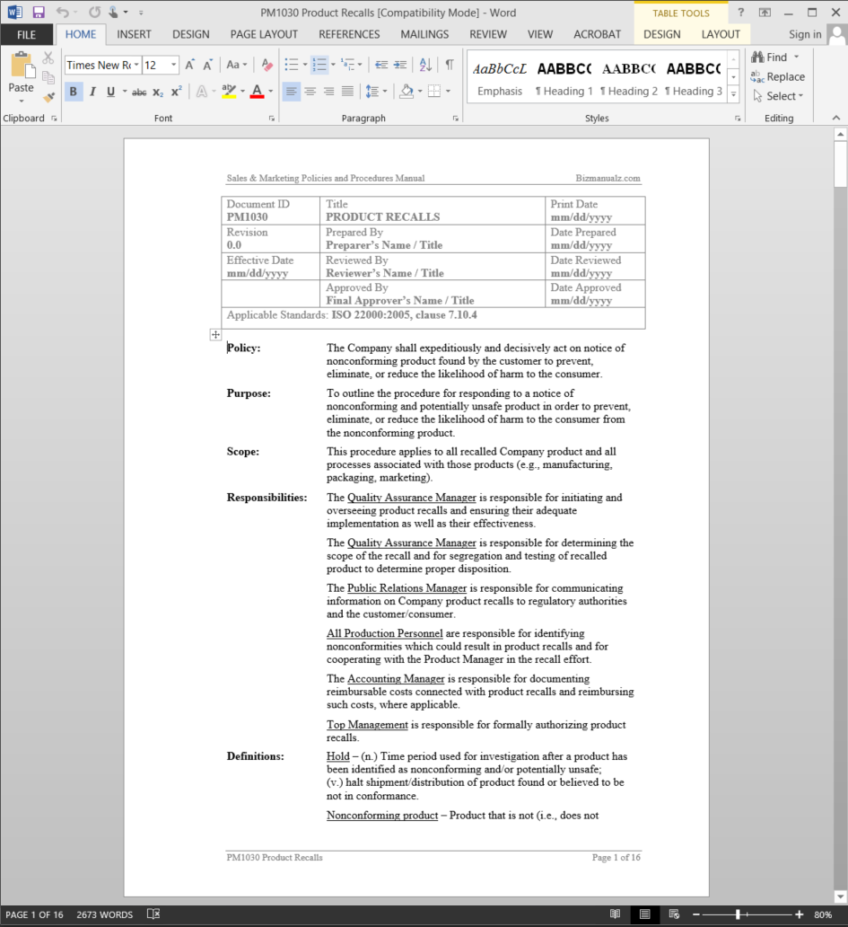 Product Recall Procedures Template Flyer Template product-recall-procedures-template-flyer-template