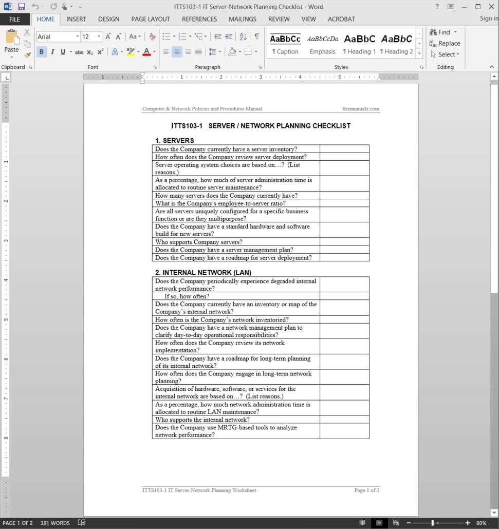 Qa Checklist Template Excel from www.bizmanualz.com