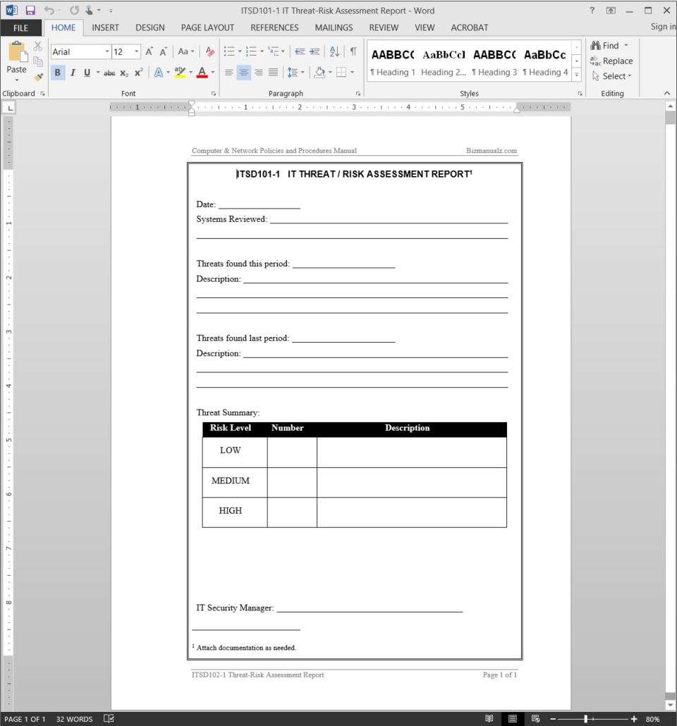 Template For Evaluation Report