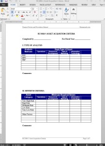 Asset Acquistion Criteria Guide Template