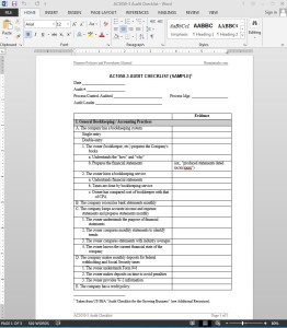 Audit Checklist (Sample)