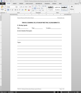 Banking Relationship Meeting Minutes Template