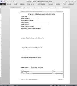 Design Change Request Template