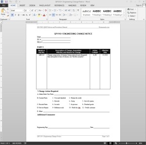 Engineering Change Notice ISO Template