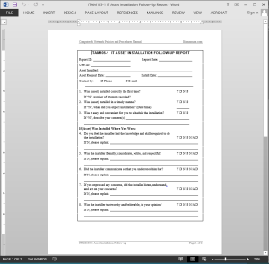 IT Asset Installation Follow-Up Report Template