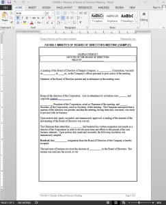 Board of Directors Meeting Minutes Template