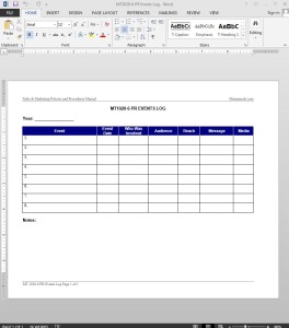 PR Events Log Template