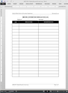 Patient Records Access Log Template