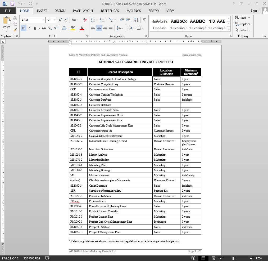 Estate Consignment mow Sales Marketing Records List Template