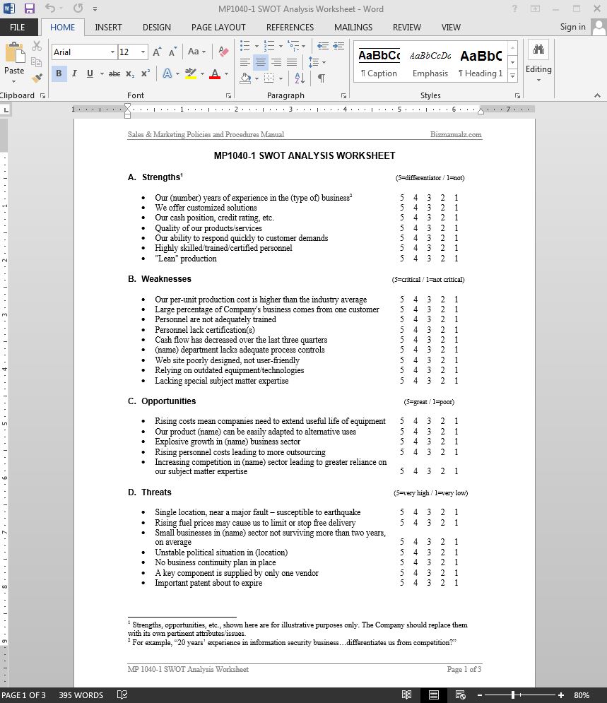 Swot Analysis Worksheet Template swot-analysis-worksheet-template