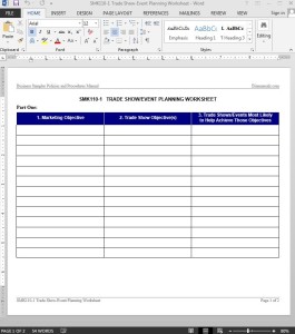 Trade Show-Event Planning Worksheet Template