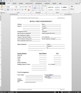 Trade Show Worksheet Template