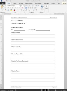 Valuation Plan Template