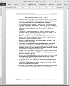 Workplace Safety Rules Guide Template