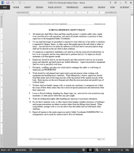 Worksite Safety Rules Guide Template