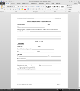 Credit Approval Request Template