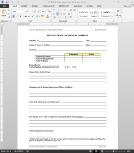 Trade Show-Event Summary Template