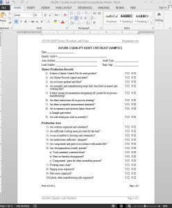 Quality Audit Checklist