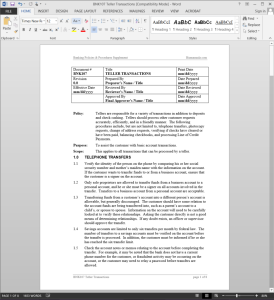 teller transactions procedure