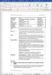 Aerospace External Property Control Procedure