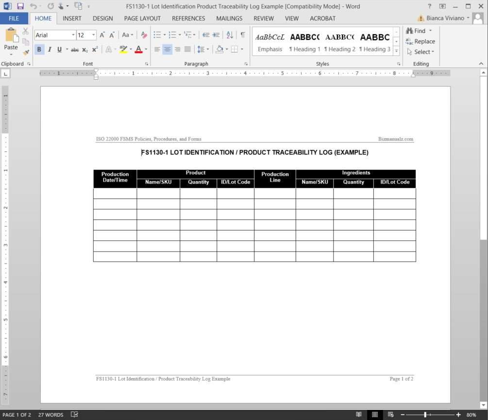 traceability-procedure-template