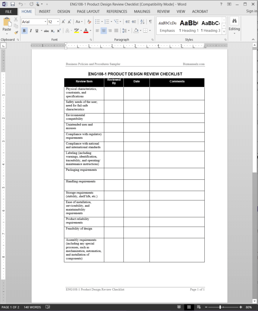 Engineering Design Review Manual