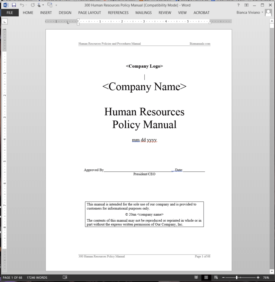 human-resources-policy-manual-template-tutore-org-master-of-documents