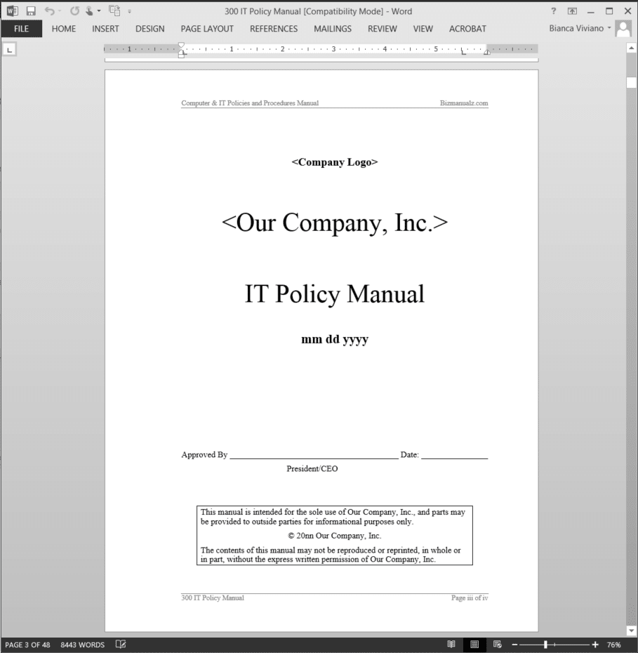 Nonprofit Financial Policies Procedures Template In Word