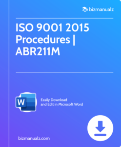 ISO9001 2015 QMS Procedures | ABR211M