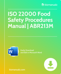 ISO22000 2005 Food Safety Procedures Manual | ABR213M