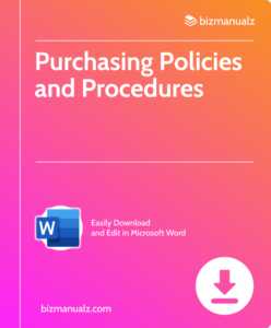 Purchasing Policies and Procedures Manual