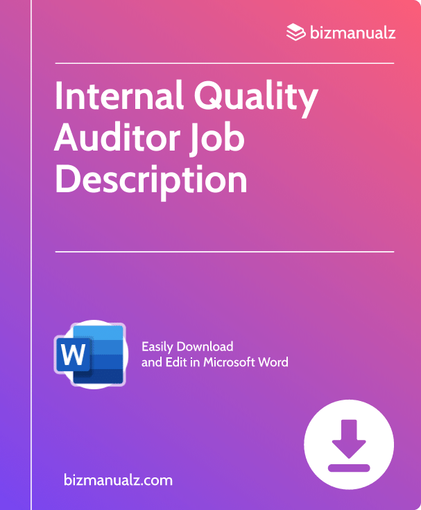 Internal Quality Auditor Job Description Template Word