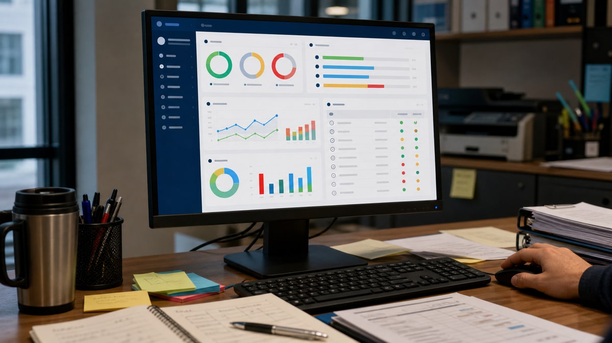 Operations dashboard showing growth metrics and procedure rollout progress