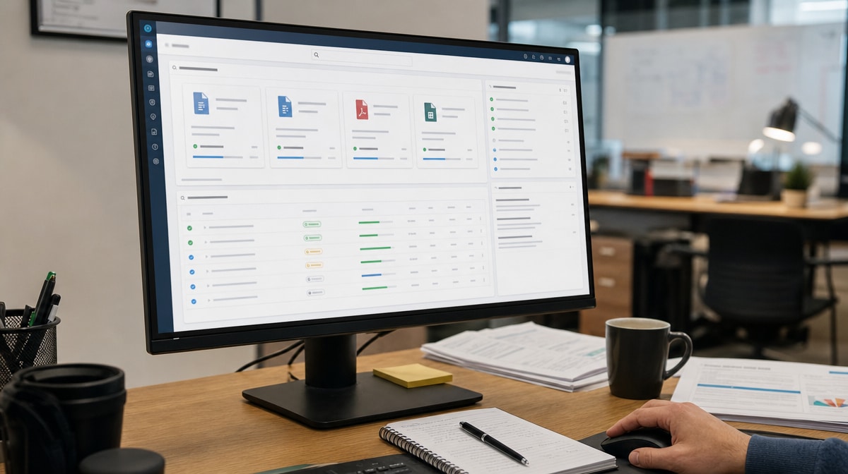 Policy update dashboard showing procedure topics and review status