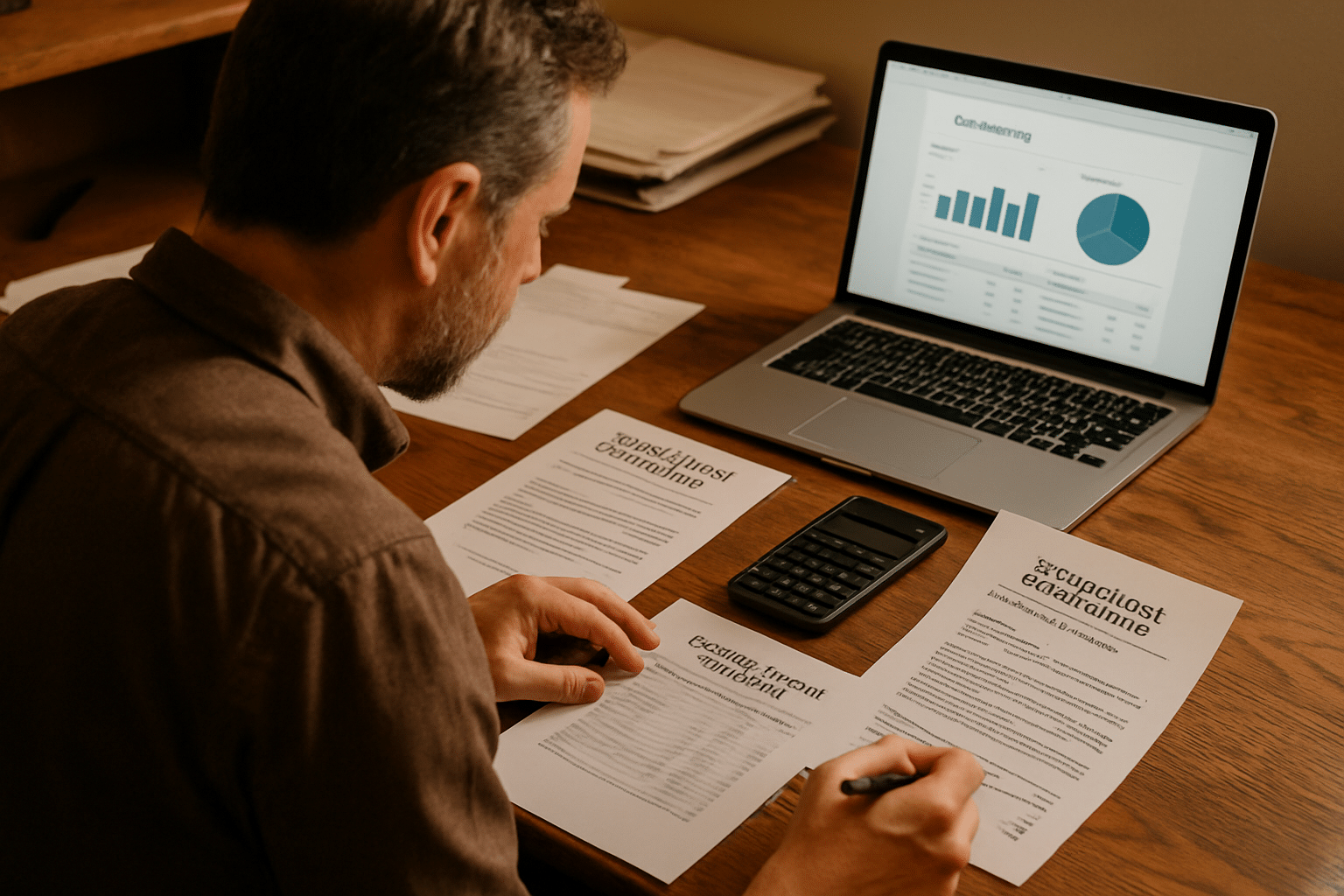 Business owner reviewing excess cash deployment options and capital plans