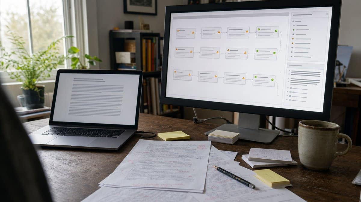 Story planning screen replacing predictable choices with specific details