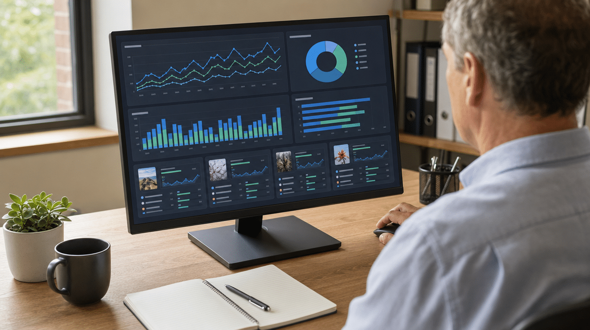 Social media analytics dashboard showing audience and engagement trends