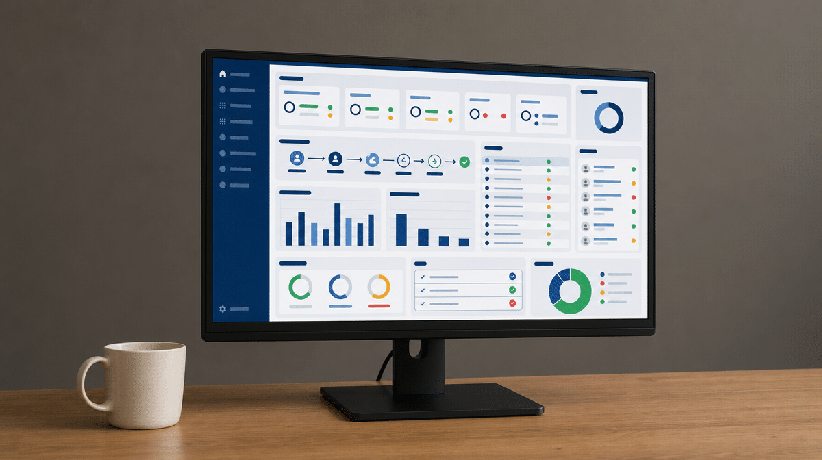 Sick leave policy dashboard showing absence trends, requests, and approval indicators