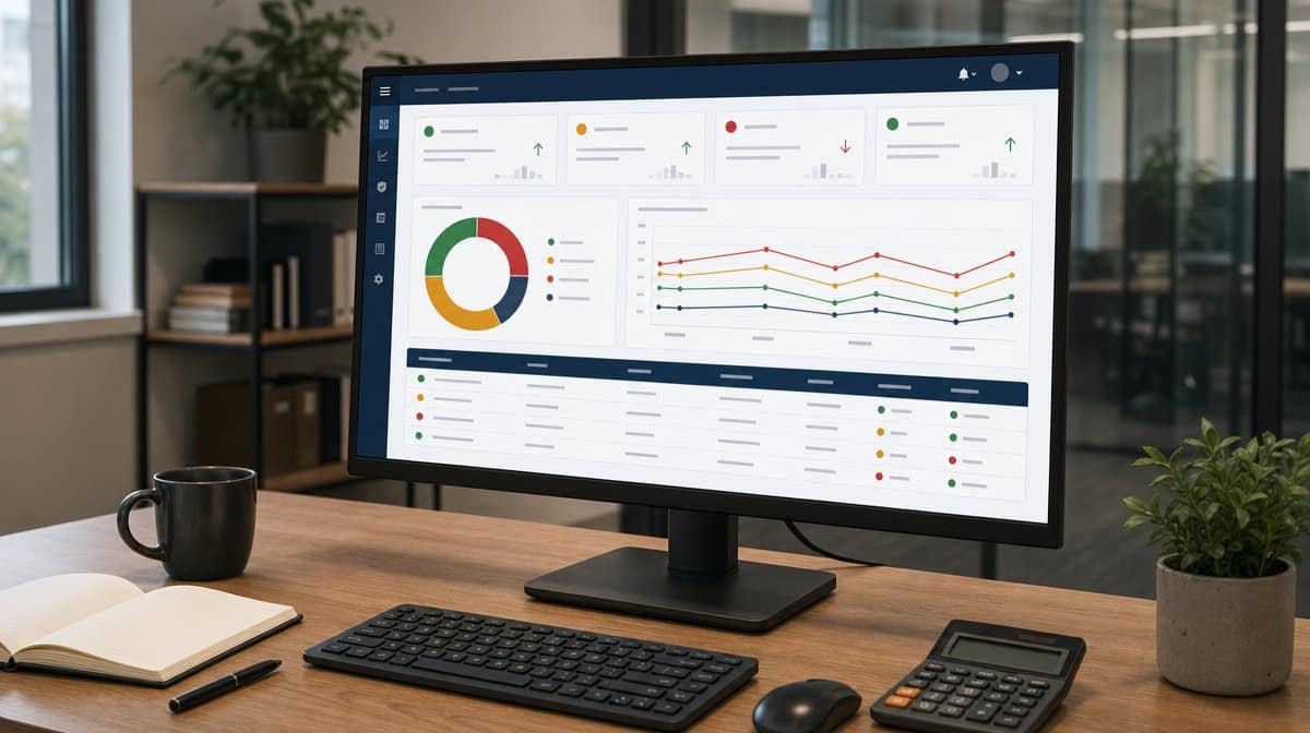 Financial internal controls dashboard showing cycle status, exceptions, and control risks