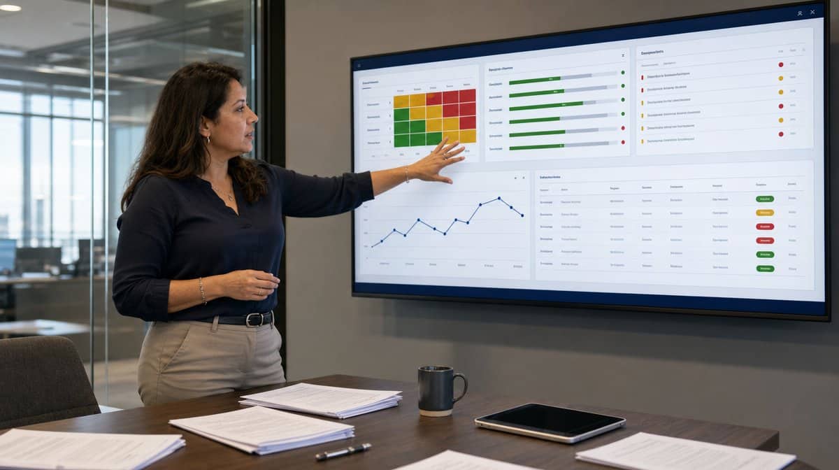 Compliance manager reviewing SOX control testing and evidence status