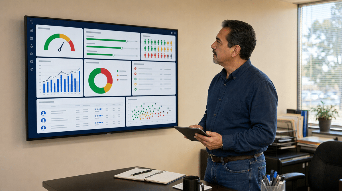 Supervisor reviewing performance causes and coaching priorities on an employee dashboard