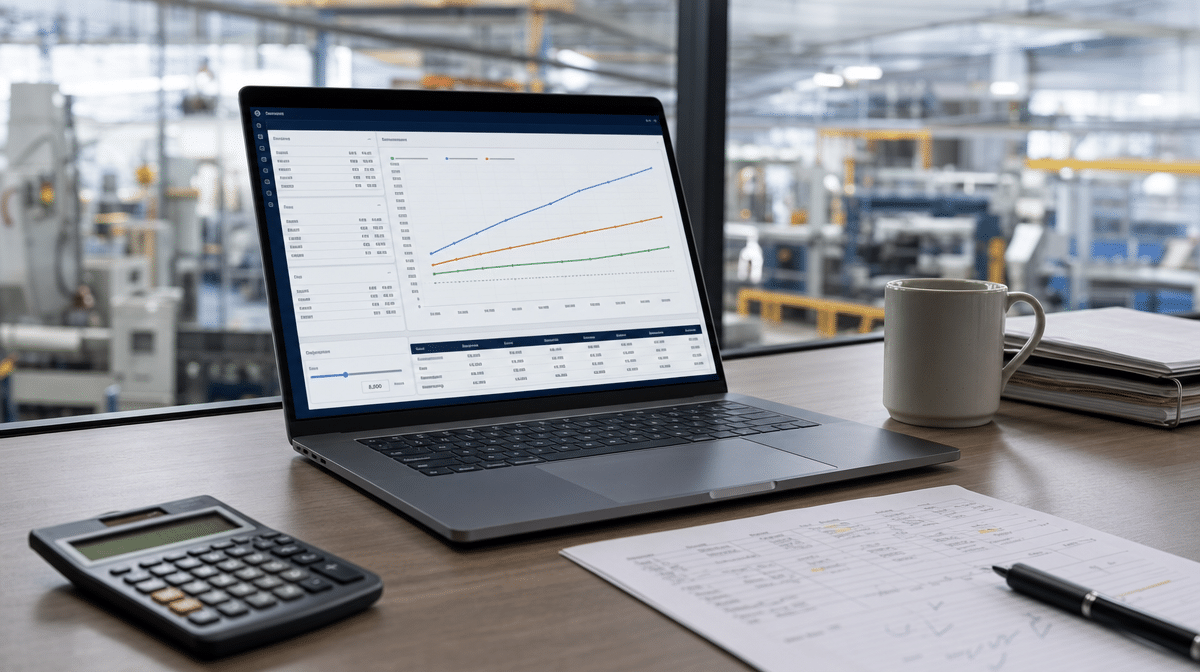 Cost behavior dashboard showing how costs change with production activity