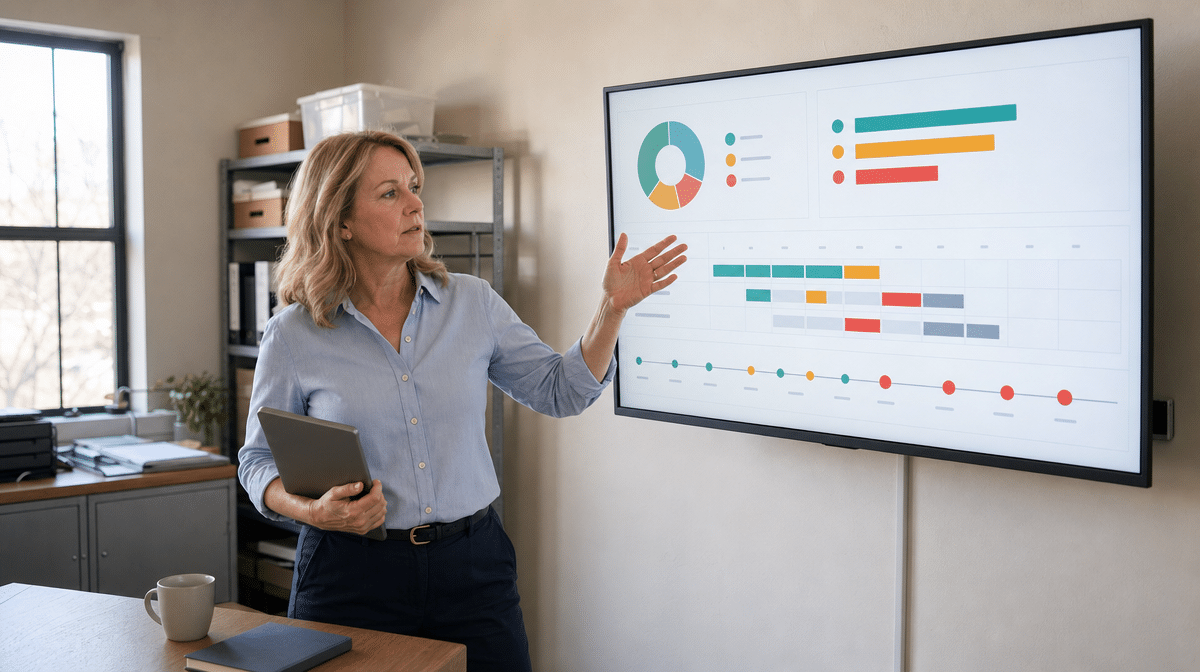 Operations leader reviewing customer and delivery planning metrics