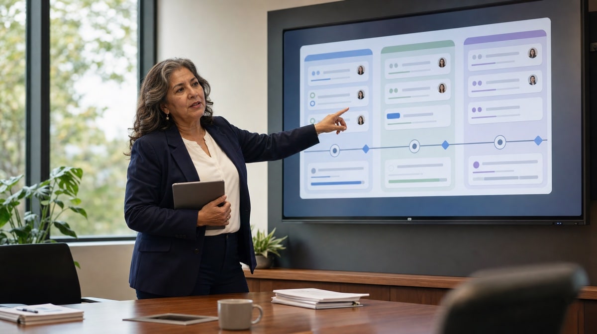 Executive mapping long-term DEI goals to measurable workplace actions