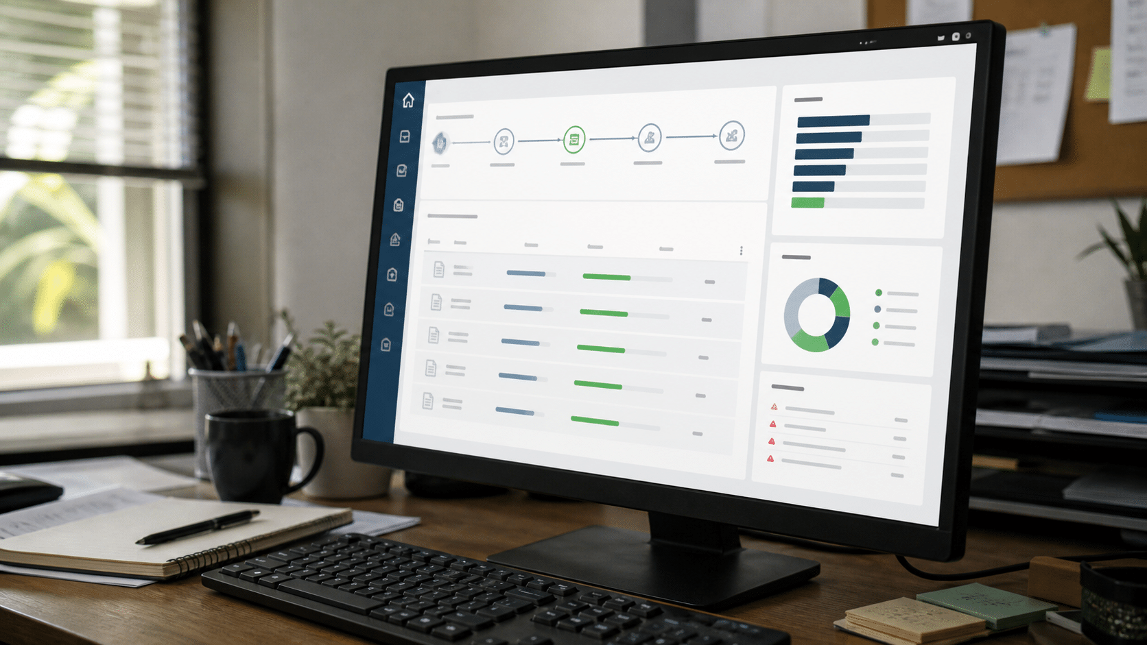 Paperless process dashboard showing digital form routing