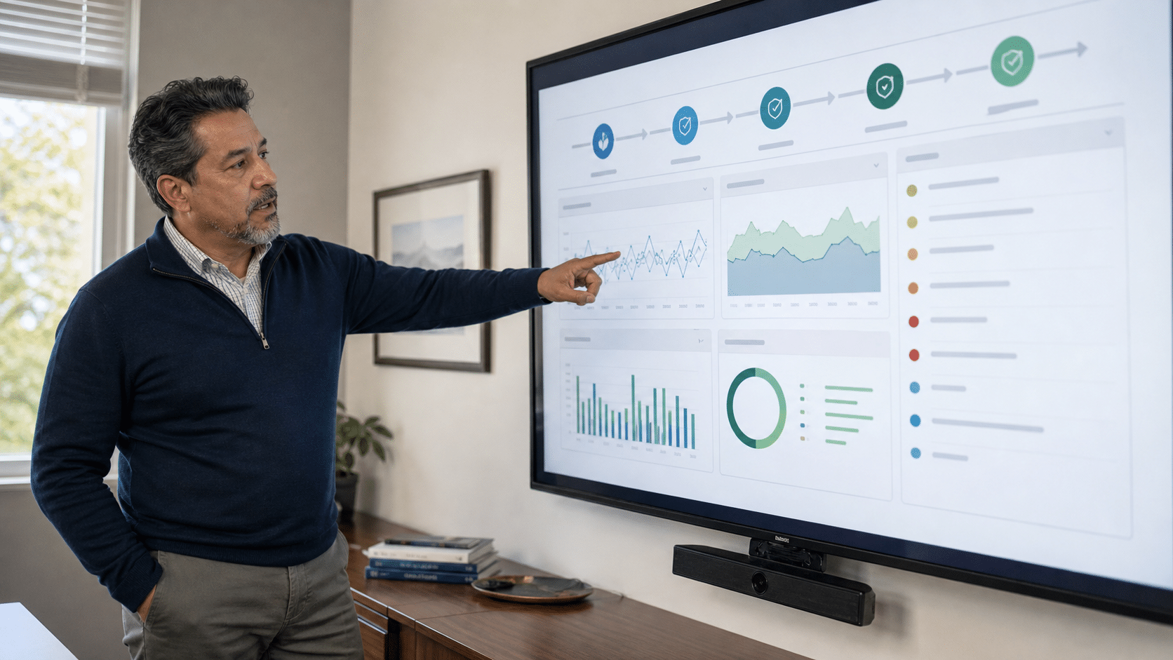 Operations leader reviewing an automated workflow dashboard