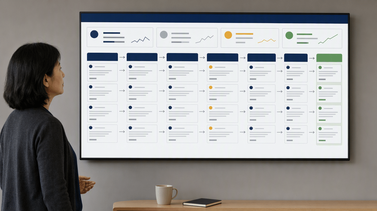 Customer support manager reviewing automated ticket routing and replacement-order status